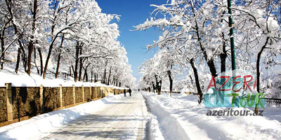 Снегопад в Лерик Азербайджан
